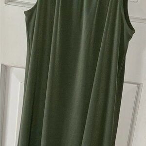 Michael Kors Olive Green Dress With Gold Link Straps